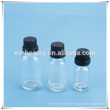 Essential oil Clear Glass bottle with black screw cap